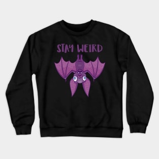 Stay Weird Cartoon Bat Crewneck Sweatshirt